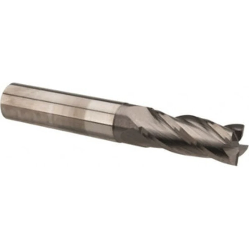 OSG 23/64, 7/8 LOC, 3/8 Shank Diam, 2-1/2 OAL, 4 Flute, Solid Carbide Square End Mill Single End, Uncoated, Spiral Fl...