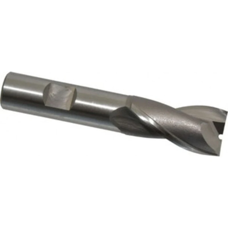 OSG 25/32, 1-1/2 LOC, 5/8 Shank Diam, 3-5/8 OAL, 2 Flute, Cobalt Square End Mill Single End, Uncoated, Spiral Flute, ...