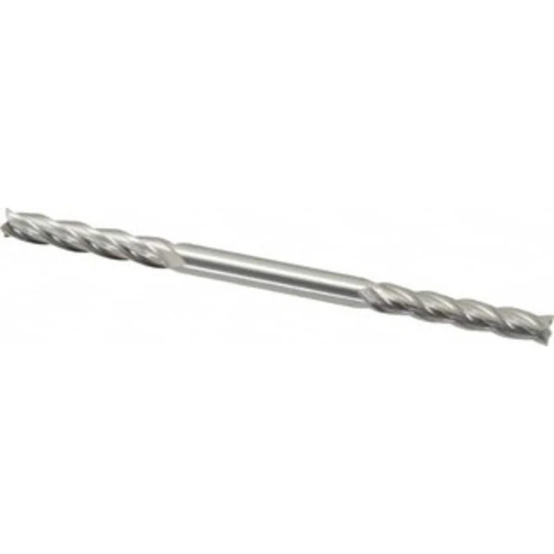 OSG 3/16, 1 LOC, 3/16 Shank Diam, 3-3/8 OAL, 4 Flute, Cobalt Square End Mill Double End, Uncoated, Spiral Flute, 30 H...