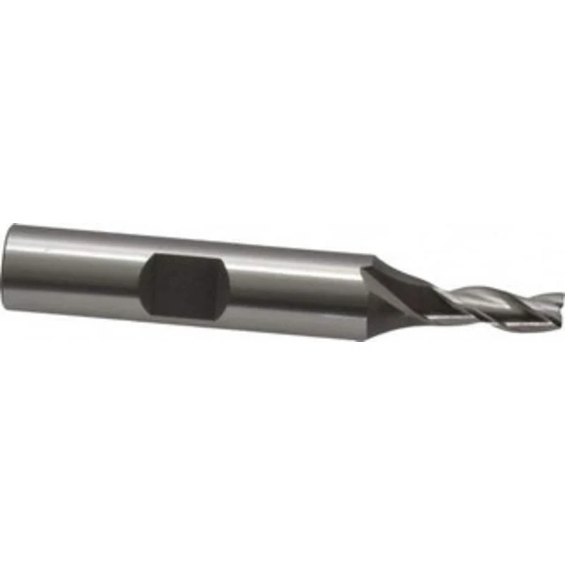 OSG 3/16, 1/2 LOC, 3/8 Shank Diam, 2-3/8 OAL, 3 Flute, Cobalt Square End Mill Single End, Uncoated, Spiral Flute, 30 ...