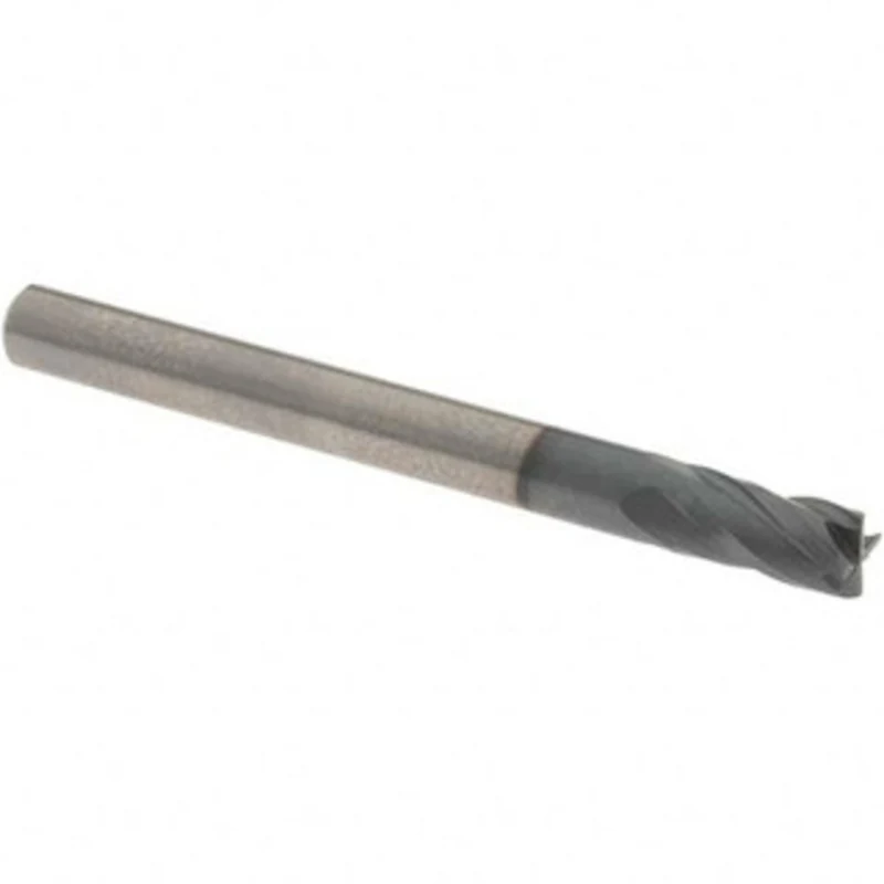 OSG 3/16, 5/16 LOC, 3/16 Shank Diam, 2 OAL, 4 Flute, Solid Carbide Square End Mill Single End, TiCN Finish, Spiral Fl...