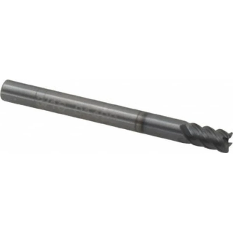 OSG 3/16, 5/16 LOC, 3/16 Shank Diam, 2 OAL, 5 Flute, Solid Carbide Square End Mill Single End, TiCN Finish, Spiral Fl...