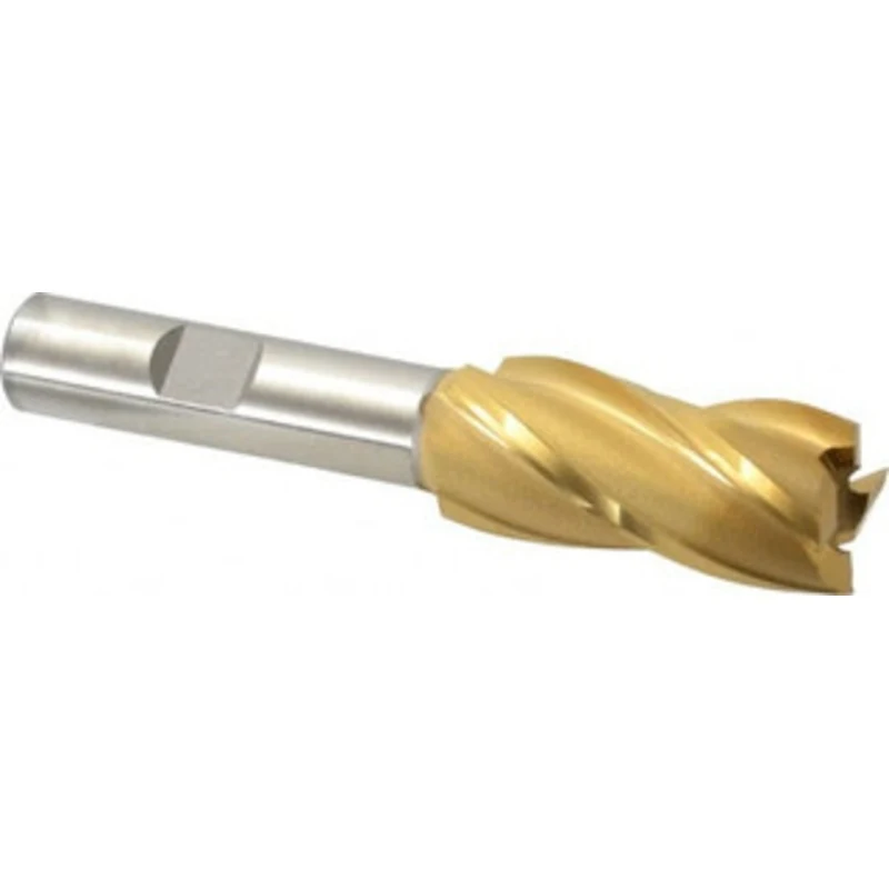 OSG 3/4, 1-5/8 LOC, 1/2 Shank Diam, 3-5/8 OAL, 4 Flute, Cobalt Square End Mill Single End, TiN Finish, Spiral Flute, ...