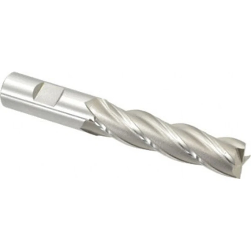 OSG 3/4, 3 LOC, 3/4 Shank Diam, 5-1/4 OAL, 4 Flute, Cobalt Square End Mill Single End, Uncoated, Spiral Flute, 30 Hel...