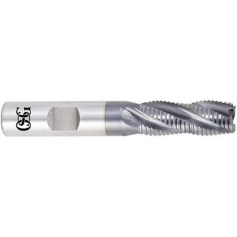 OSG 3/8, 1 LOC, 3/8 Shank Diam, 2-1/2 OAL, 5 Flute, Solid Carbide Square End Mill Single End, Uncoated, Spiral Flute,...