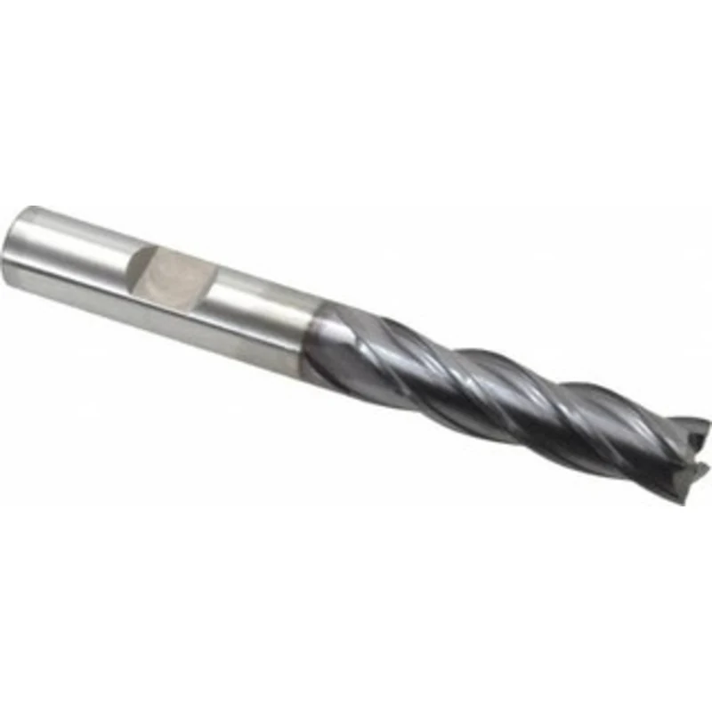 OSG 3/8, 1-1/2 LOC, 3/8 Shank Diam, 3-1/4 OAL, 4 Flute, Square End Mill Single End, TiCN Finish, 30 Helix, Centercutt...
