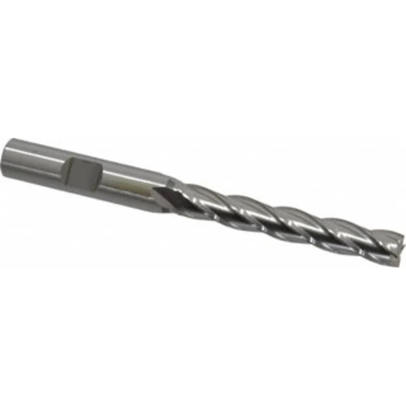 OSG 5/16, 2 LOC, 3/8 Shank Diam, 3-3/4 OAL, 4 Flute, Cobalt Square End Mill Single End, Uncoated, Spiral Flute, 30 He...