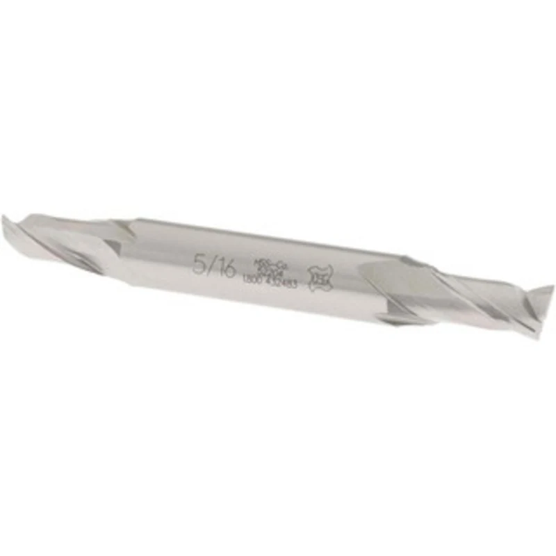 OSG 5/16, 9/16 LOC, 3/8 Shank Diam, 3-1/8 OAL, 2 Flute, Cobalt Square End Mill Double End, Uncoated, Spiral Flute, 30...