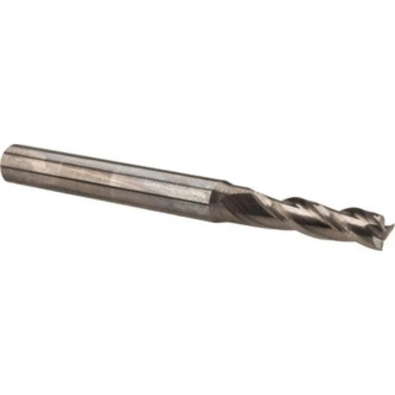 KYOCERA SGS 3/16, 5/8 LOC, 3/16 Shank Diam, 2 OAL, 3 Flute, Solid Carbide Square End Mill Single End, AlTiN Finish, S...
