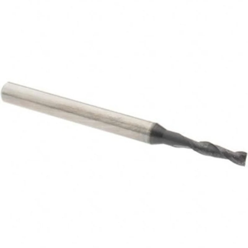 OSG 5/64, 1/4 LOC, 1/8 Shank Diam, 1-1/2 OAL, 2 Flute, Solid Carbide Square End Mill Single End, TiAlN Finish, Spiral...