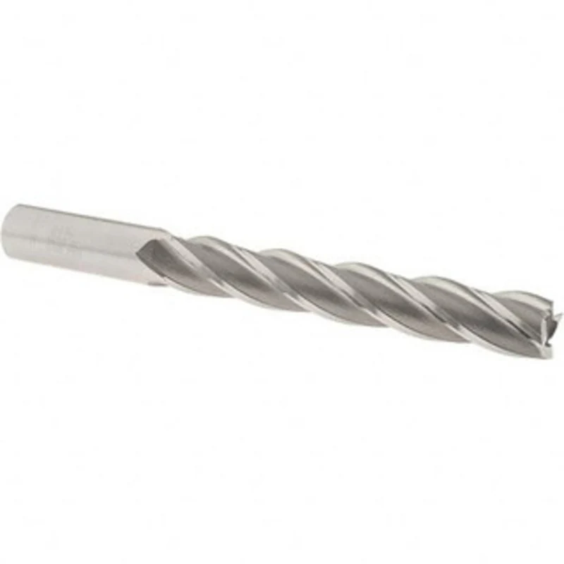 OSG 5/8, 4 LOC, 5/8 Shank Diam, 6-1/8 OAL, 4 Flute, Cobalt Square End Mill Single End, Uncoated, Spiral Flute, 30 Hel...