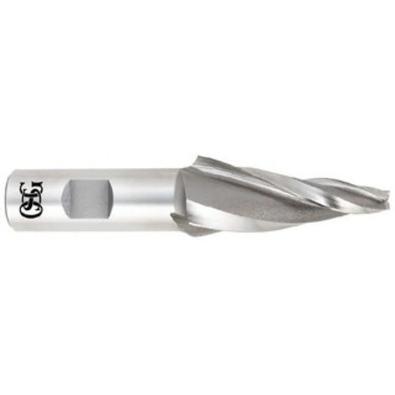 OSG 7 per Side 1/4 Small End Diam 2-1/4 LOC 3-Flute Cobalt Tapered Square End Mill Uncoated, 3/4 Shank Diam, 4-1/2 OA...