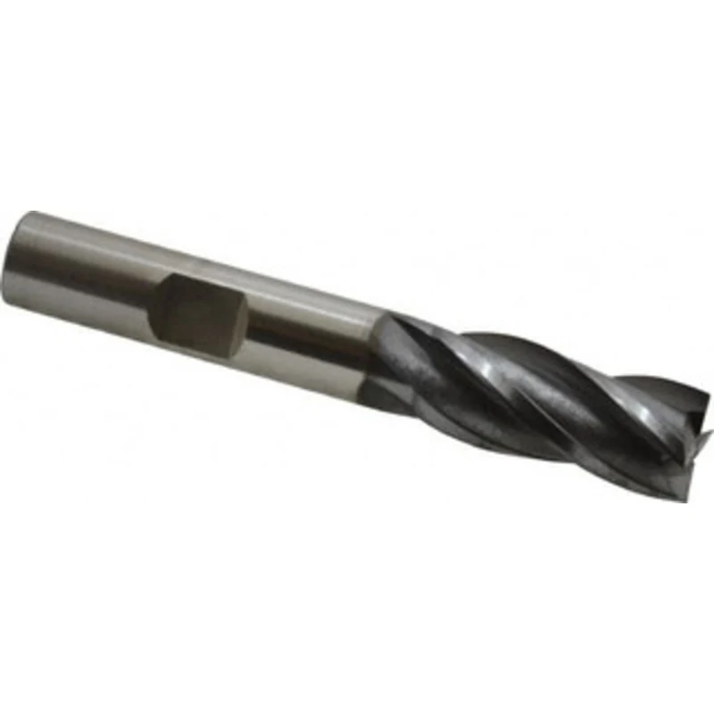 OSG 7/16, 1 LOC, 3/8 Shank Diam, 2-11/16 OAL, 4 Flute, Vanadium High Speed Steel Square End Mill Single End, TiCN Fin...