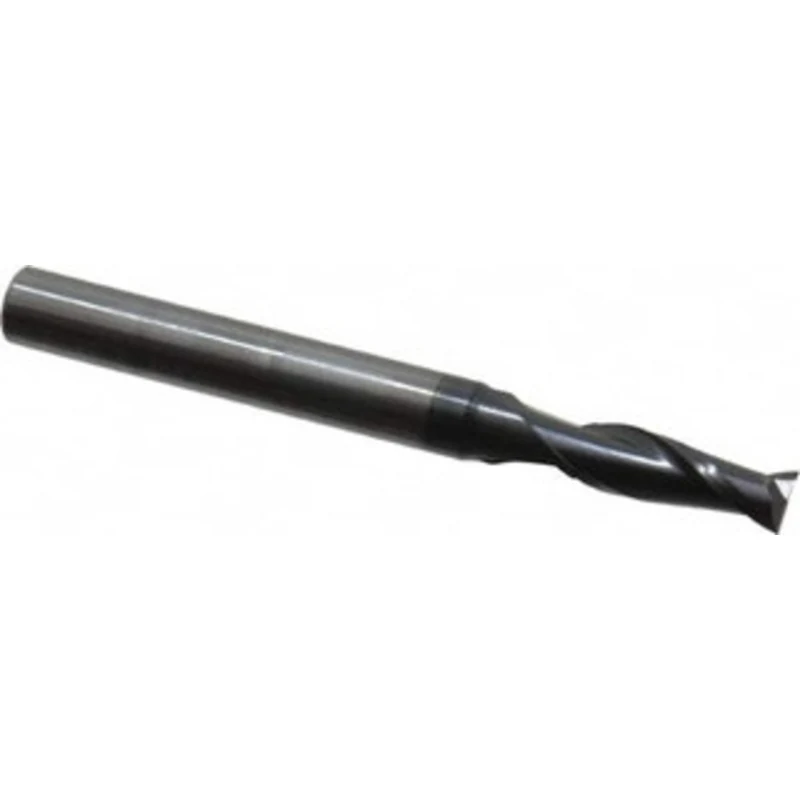 KYOCERA SGS 1/4, 3/4 LOC, 1/4 Shank Diam, 2-1/2 OAL, 3 Flute, Solid Carbide Square End Mill Single End, Uncoated, Spi...