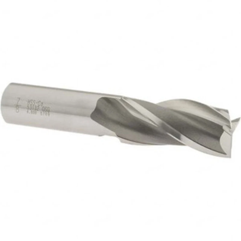 OSG 7/8, 1-7/8 LOC, 3/4 Shank Diam, 4-1/8 OAL, 3 Flute, Cobalt Square End Mill Single End, Uncoated, Spiral Flute, 30...