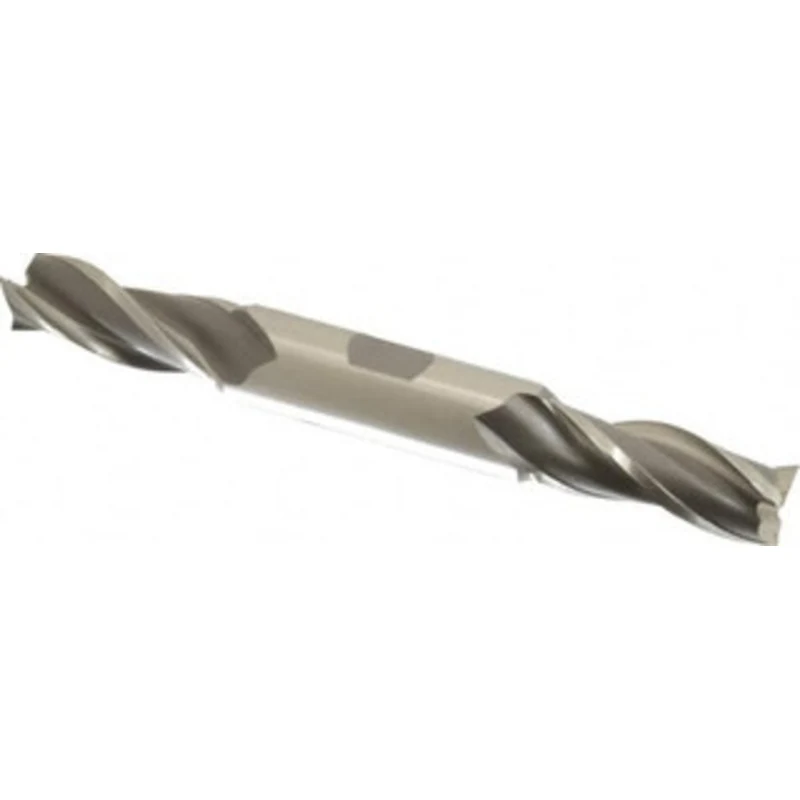 OSG 9/16, 1-3/8 LOC, 5/8 Shank Diam, 5 OAL, 3 Flute, Cobalt Square End Mill Double End, Uncoated, Spiral Flute, 30 He...