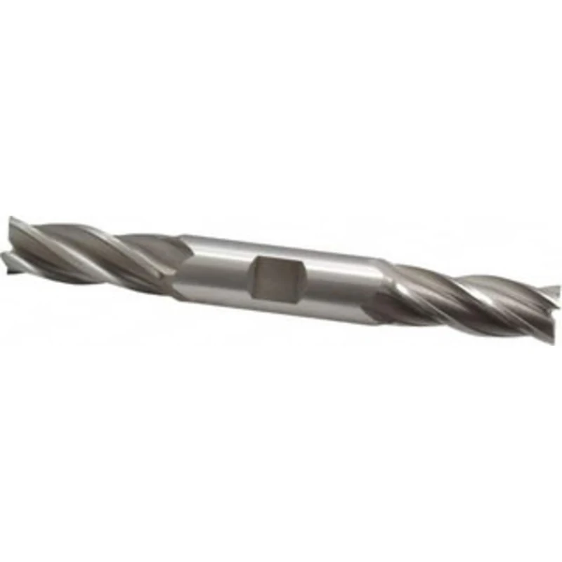 OSG 9/16, 1-3/8 LOC, 5/8 Shank Diam, 5 OAL, 4 Flute, Cobalt Square End Mill Double End, Uncoated, Spiral Flute, 30 He...