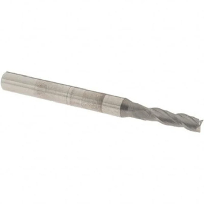 OSG 9/64, 1/2 LOC, 3/16 Shank Diam, 2 OAL, 3 Flute, Solid Carbide Square End Mill Single End, Uncoated, Spiral Flute,...