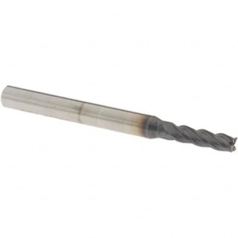 OSG 9/64, 1/2 LOC, 3/16 Shank Diam, 2 OAL, 4 Flute, Solid Carbide Square End Mill Single End, TiAlN Finish, Spiral Fl...