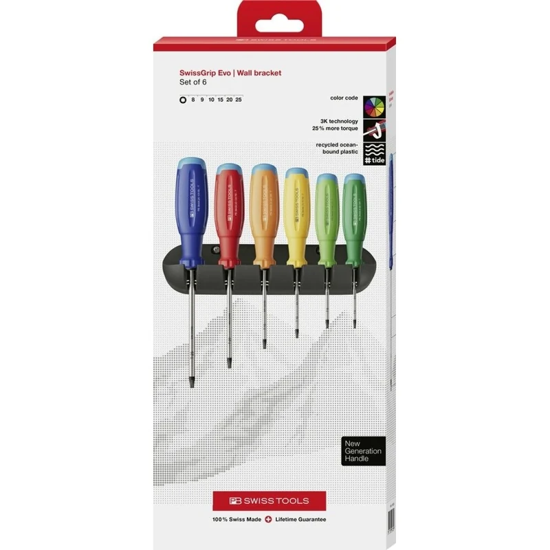 PB Swiss PB 38440.H RB CBB SwissGrip Evo Torx Screwdriver Set - 6 Pieces