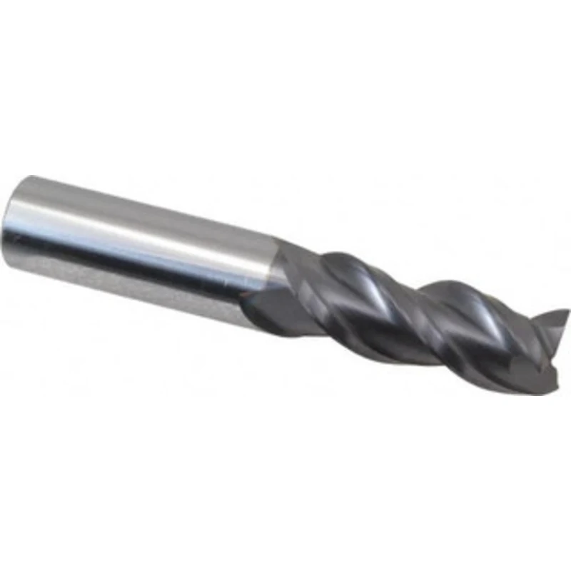 PROMAX Tools 1/2, 1-1/4 LOC, 1/2 Shank Diam, 3 OAL, 3 Flute, Solid Carbide Square End Mill Single End, AlTiN Finish, ...