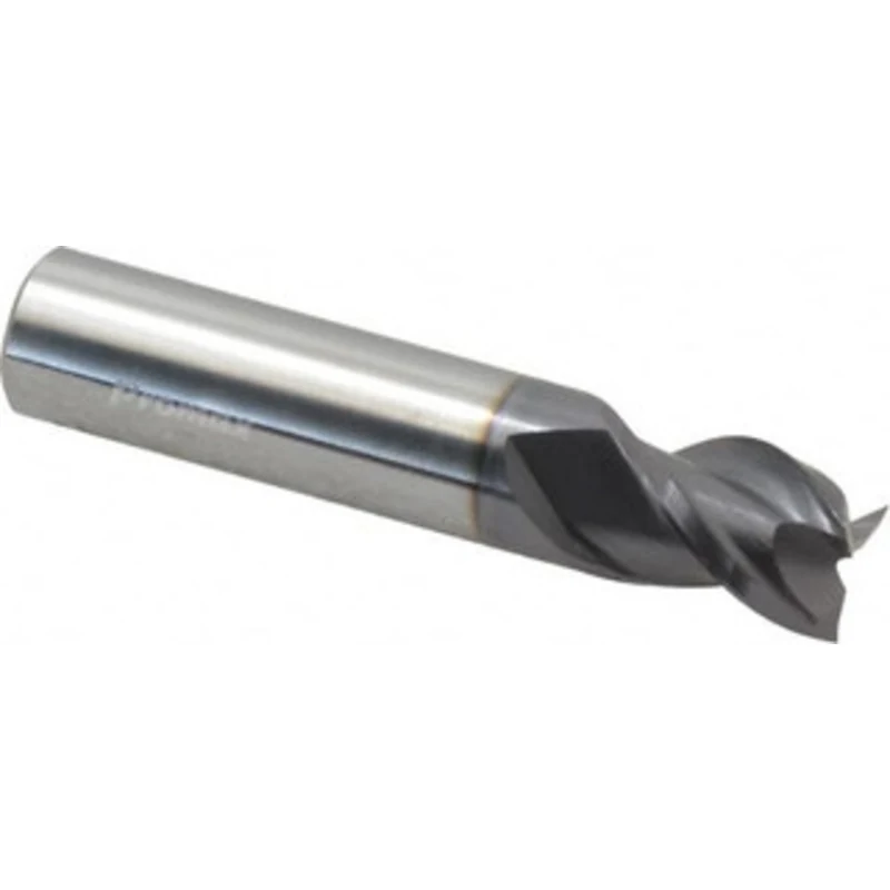 PROMAX Tools 1/2, 5/8 LOC, 1/2 Shank Diam, 2-1/2 OAL, 3 Flute, Solid Carbide Square End Mill Single End, AlTiN Finish...