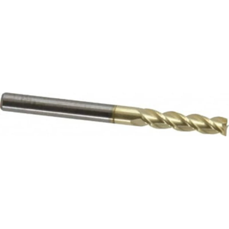 PROMAX Tools 1/8, 1/2 LOC, 1/8 Shank Diam, 1-1/2 OAL, 3 Flute, Solid Carbide Square End Mill Single End, ZrN Finish, ...