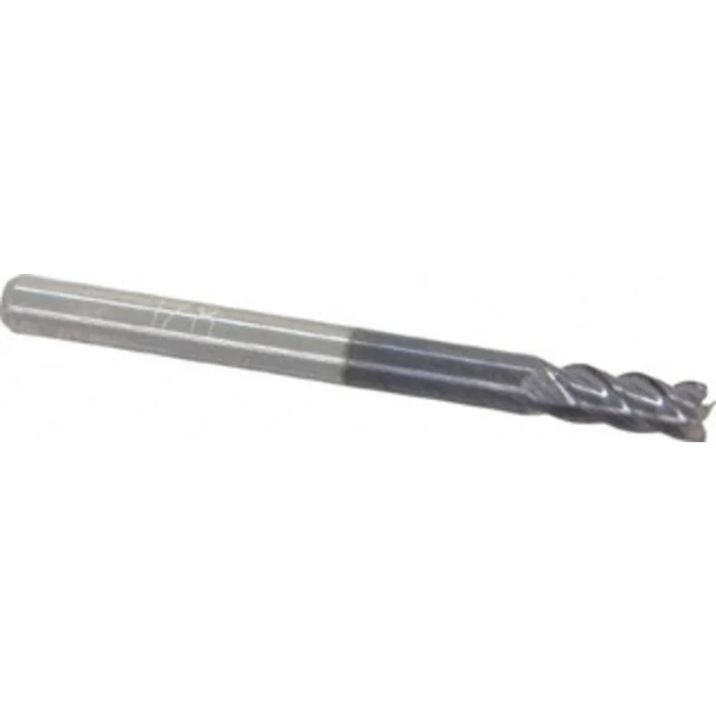 PROMAX Tools 1/8, 1/4 LOC, 1/8 Shank Diam, 1-1/2 OAL, 4 Flute, Solid Carbide Square End Mill Single End, AlTiN Finish...