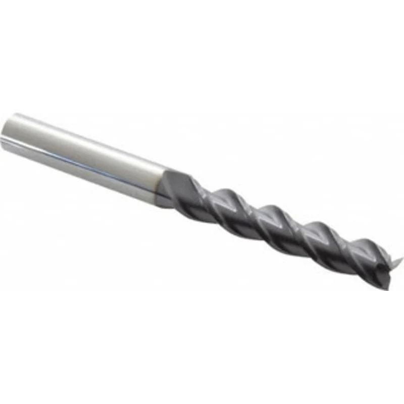 PROMAX Tools 3/8, 2 LOC, 3/8 Shank Diam, 4 OAL, 3 Flute, Solid Carbide Square End Mill Single End, AlTiN Finish, Spir...