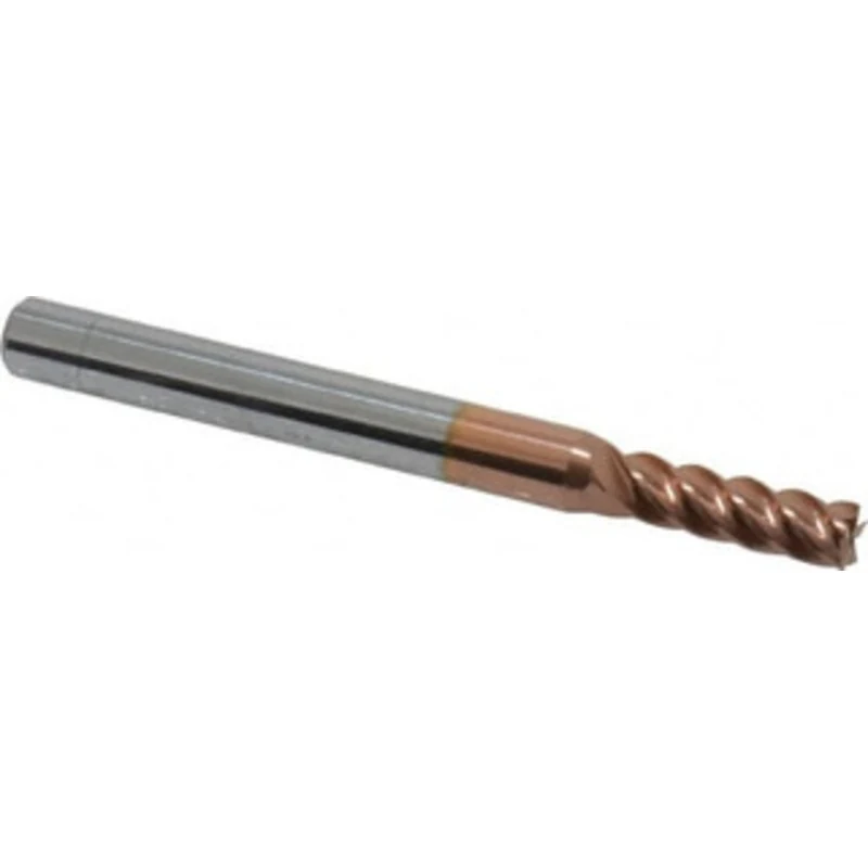 OSG 7/32, 5/8 LOC, 1/4 Shank Diam, 2-1/2 OAL, 4 Flute, Solid Carbide Square End Mill Single End, TiCN Finish, Spiral ...