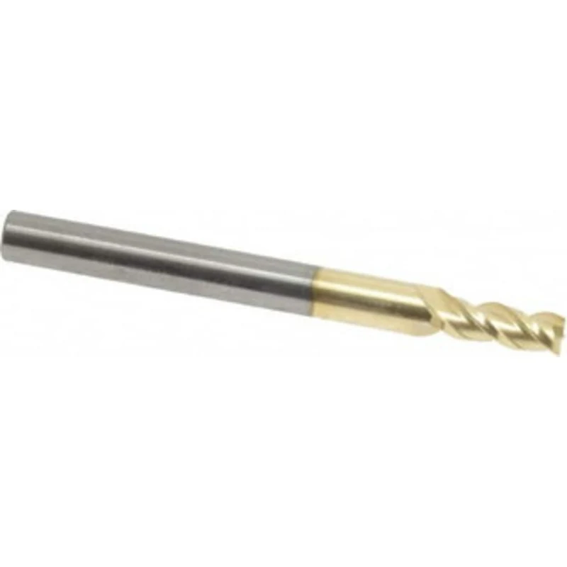 PROMAX Tools 5/32, 3/8 LOC, 3/16 Shank Diam, 2 OAL, 3 Flute, Solid Carbide Square End Mill Single End, ZrN Finish, Sp...