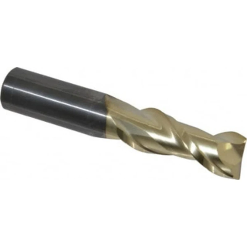 PROMAX Tools 5/8, 1-5/8 LOC, 5/8 Shank Diam, 3-1/2 OAL, 2 Flute, Solid Carbide Square End Mill Single End, ZrN Finish...