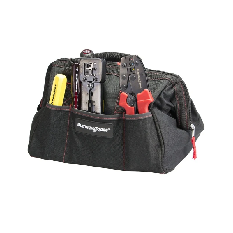 Platinum Tools 4006 Tool Bag, Big Mouth with 6 Pockets