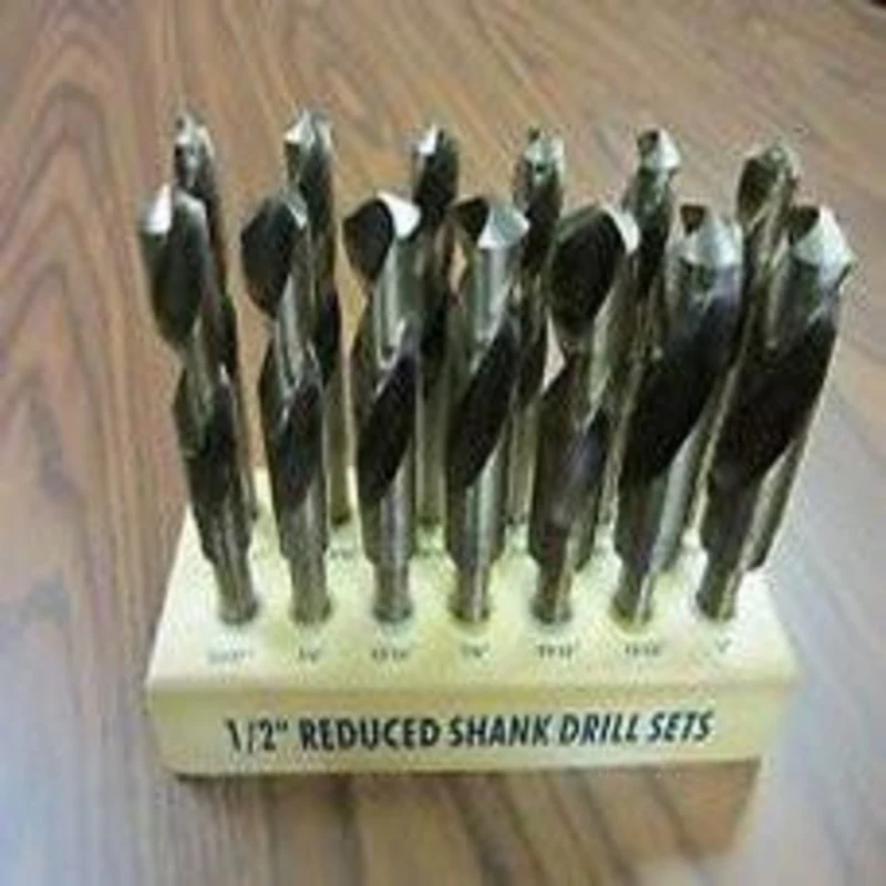 Precise 13 Piece High Speed Steel Drill Set, 1/2 Straight Shank, Range 17/32 - 1 by 32nds HSS - 303S13