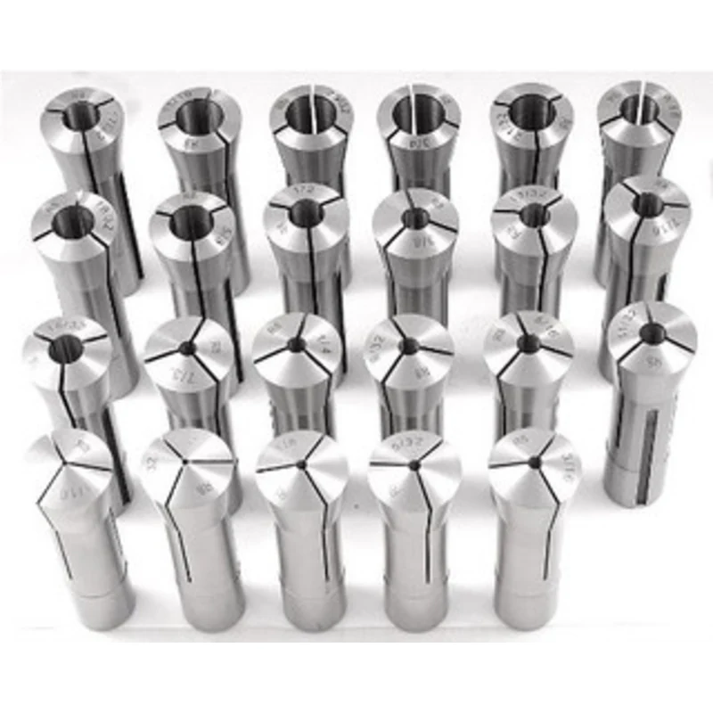 Precise 23 piece R8 collet set (1/16-3/4 by 32nds) with Free Rack - 008-022