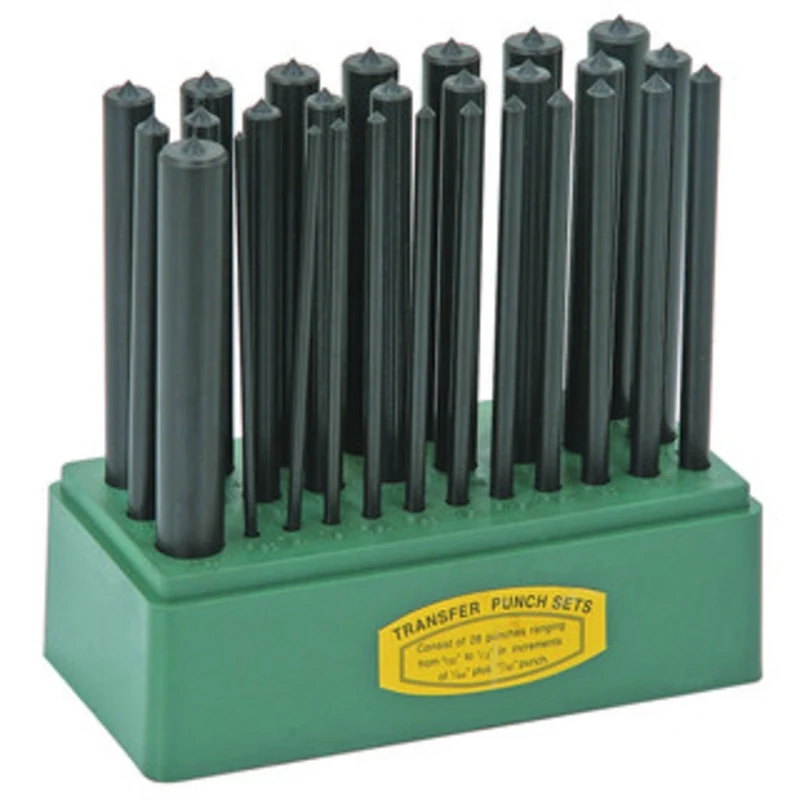 Precise Transfer Punch Set, 28 punches - 4-7/8 long, 3/32 to 1/2 by 1/64, plus 17/32 - STP-16