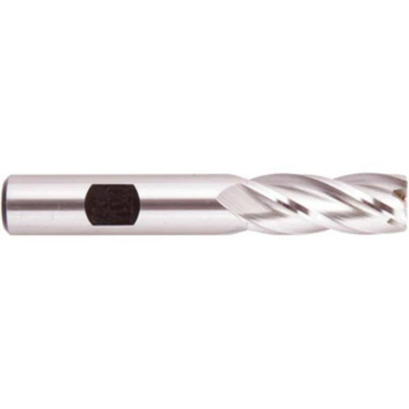 Regal 9/16 Diam, 1-3/8 Length of Cut, 1/2 Shank Diam, 3-3/8 OAL, 4 Flute High Speed Steel Square End Mill Single End,...