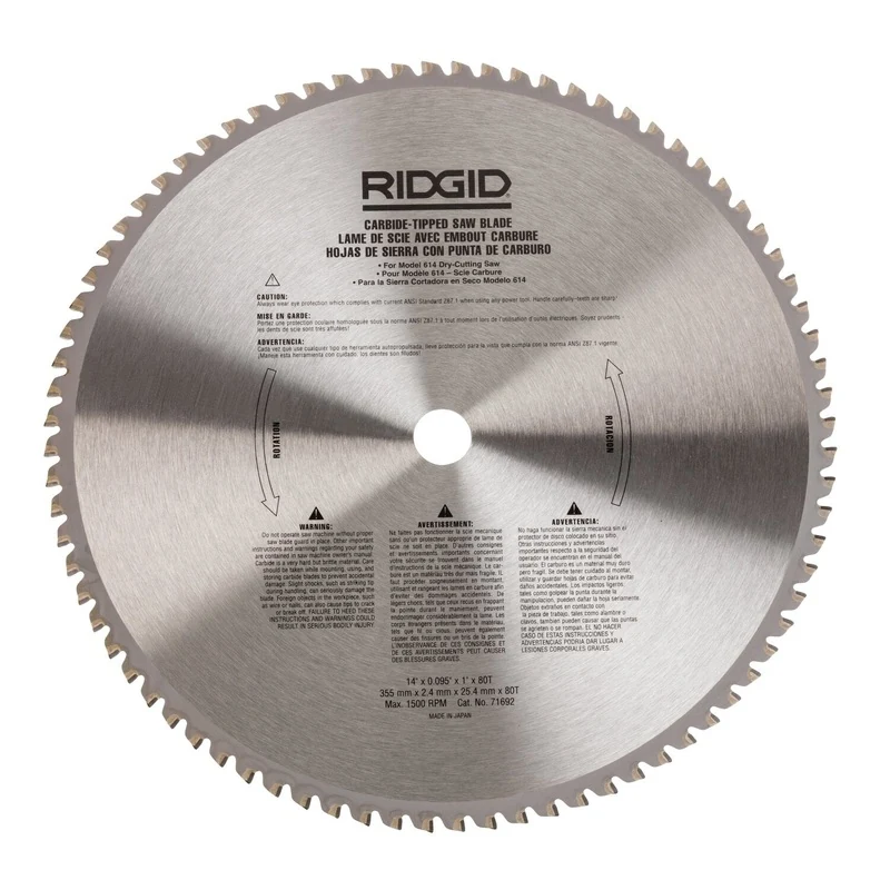 Ridgid 71692 14" Carbide-Tipped Blade 80 Tooth for 614