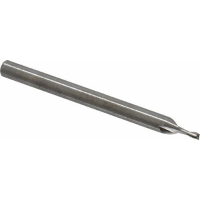 RobbJack 0.045, 0.0675 LOC, 1/8 Shank Diam, 1-1/2 OAL, 2 Flute, Solid Carbide Square End Mill Single End, Uncoated, S...