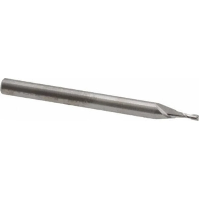 RobbJack 0.046, 0.138 LOC, 1/8 Shank Diam, 1-1/2 OAL, 2 Flute, Solid Carbide Square End Mill Single End, Uncoated, Sp...