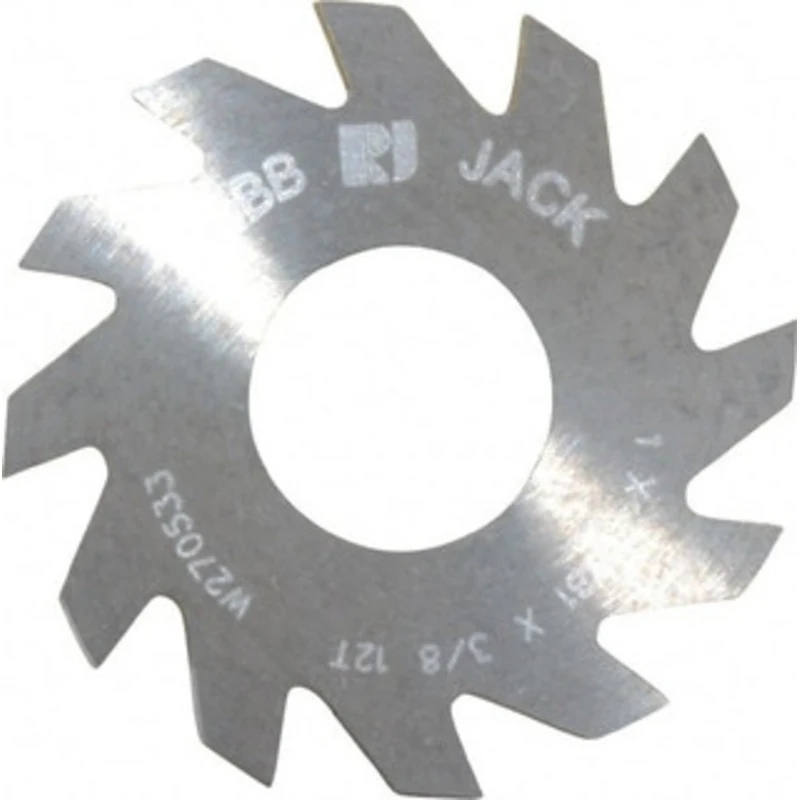 RobbJack 1 x 0.0781, 3/8 Arbor, 12-Tooth Solid Carbide Slitting & Slotting Saw Uncoated, RH Cut, Straight Teeth, Conc...