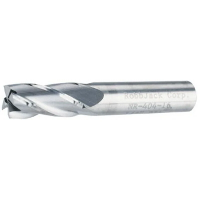 RobbJack 13/32, 1 LOC, 7/16 Shank Diam, 2-3/4 OAL, 4 Flute, Solid Carbide Square End Mill Single End, Uncoated, Spira...