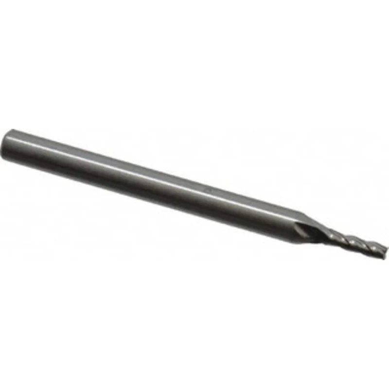 RobbJack 1/16, 3/16 LOC, 1/8 Shank Diam, 1-1/2 OAL, 4 Flute, Solid Carbide Square End Mill Single End, Uncoated, Spir...