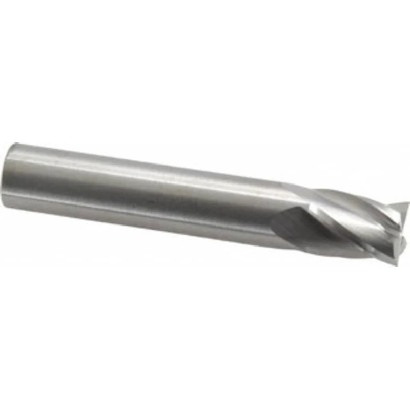 RobbJack 1/2, 5/8 LOC, 1/2 Shank Diam, 3 OAL, 4 Flute, Solid Carbide Square End Mill Single End, Uncoated, Spiral Flu...