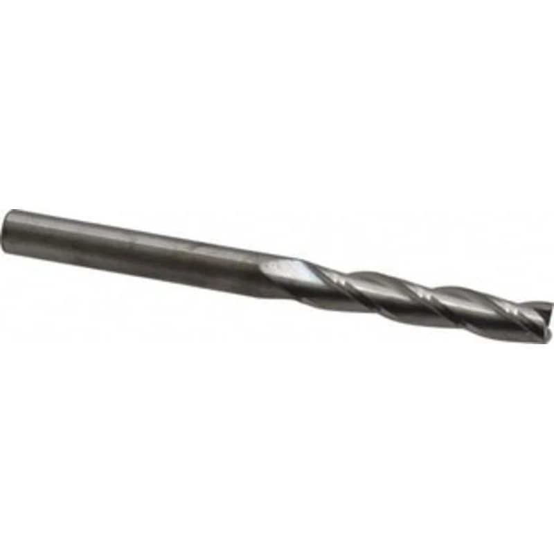 RobbJack 1/4, 1-1/4 LOC, 1/4 Shank Diam, 3 OAL, 3 Flute, Solid Carbide Square End Mill Single End, Uncoated, Spiral F...