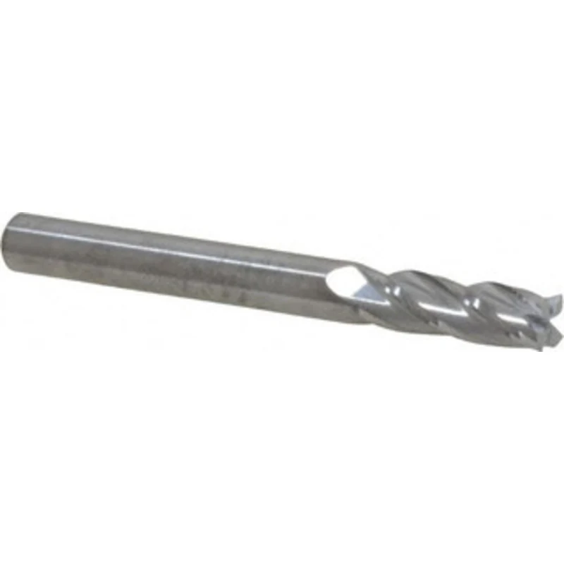 RobbJack 1/4, 3/4 LOC, 1/4 Shank Diam, 2-1/2 OAL, 4 Flute, Solid Carbide Square End Mill Single End, Uncoated, Spiral...