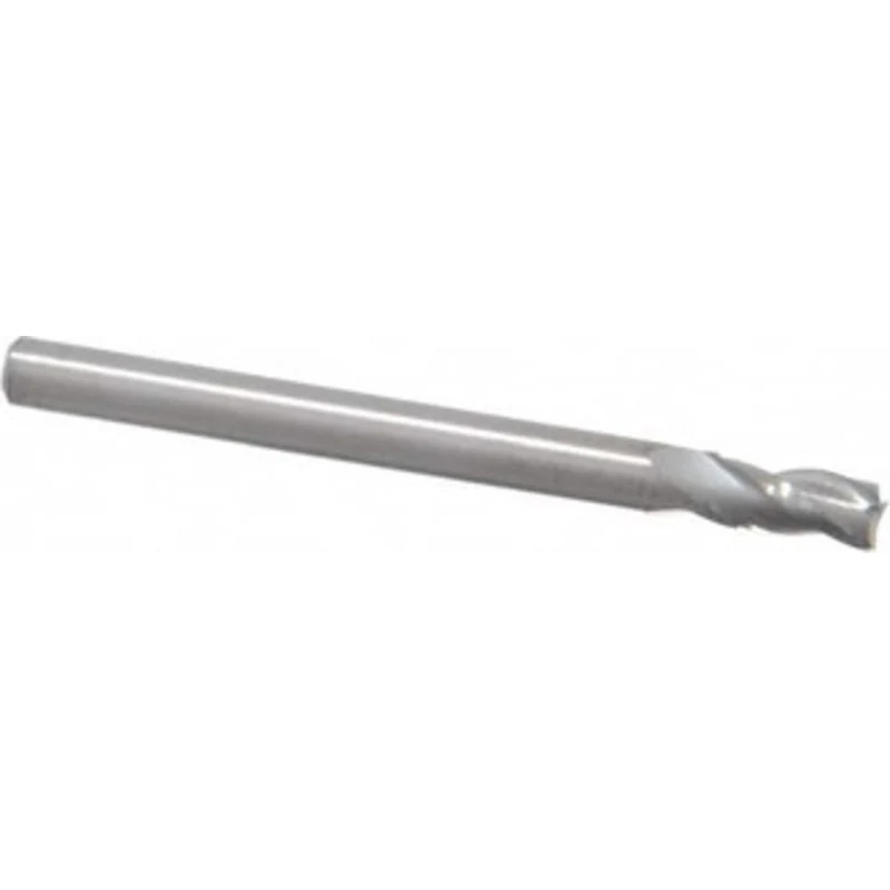 RobbJack 1/8 Diam, 1/4 LOC, 1/8 Shank Diam, 1-1/2 OAL, 3 Flute Solid Carbide Square End Mill Single End, Uncoated, Sp...