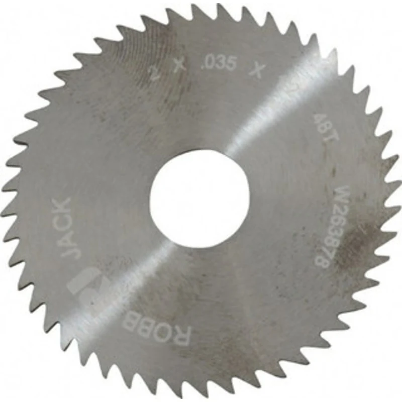 RobbJack 2 x 0.035, 1/2 Arbor, 48-Tooth Solid Carbide Slitting & Slotting Saw Uncoated, RH Cut, Straight Teeth, Conca...