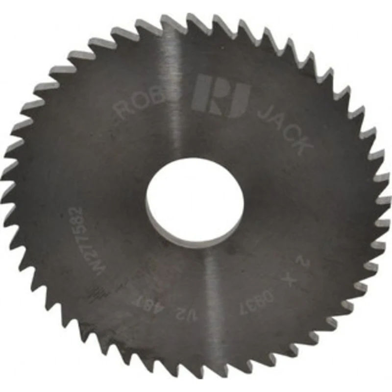 RobbJack 2 x 0.0937, 1/2 Arbor, 48-Tooth Solid Carbide Slitting & Slotting Saw Uncoated, RH Cut, Straight Teeth, Conc...