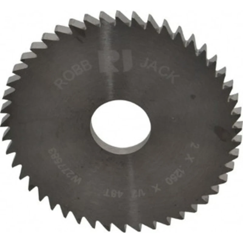 RobbJack 2 x 1/8, 1/2 Arbor, 48-Tooth Solid Carbide Slitting & Slotting Saw Uncoated, RH Cut, Straight Teeth, Concave...